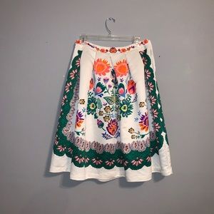 off white midi bell skirt,worn twice & very soft. it keeps shape.